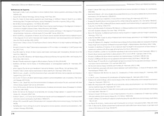 Protocolos Clínicos em Medicina Interna
Protocolos Clínicos em Medicina Interna
• Gudgín EJ, Besser MW, Craig Jl.Entonox as a sedative for bone marrow aspiration and biopsy.Int J Lab Hematol.
2008;30:65.
• Steedman B, Watson J, Ali S, et al. Inhaled nitrous oxide (Entonox) as a short acting sedative during bone marrow
examination. Clin Lab Haematol.2006;28:321.
• Parapia LA.Trepanning ortrephines: a history of bone marrow biopsy.Br J Haematol.2007,
139:14.
• Douglas DD, Risdall RJ.Bone marrow biopsy technic.Artifact induced by aspiration.Am J Clin Pathol.1984;82:92
.
• Brynes RK,McKenna RW, Sundberg RD.Bone marrow aspiration and trephine biopsy.An approach to a thorough
study.Am J Clin Pathol.1978;70:753.
• Brunning RD, Bloomfield CD, McKenna RW, Peterson LA. Bilateral trephine bone marrow biopsies in lymphoma
and other neoplastic diseases.Ann Intern Med. 1975;82:365.
• Menon NC, Buchanan JG.Bilateral trephine bone marrow biopsies in Hodgkin's and non-Hodgkin's lymphoma.
Pathology.1979;11:53.
• Juneja SK, Wolf MM, Cooper IA. Value of bilateral bone marrow biopsy specimens in non-Hodgkin’s lymphoma.
J Clin Pathol.1990,43:630.
• GeorgeTB, Natkunam FL,Geaghan Y,et al. Bone marrow biopsy for focal disease detection:evaluation of optimal
biopsy length and comparison of bilateral to equivalent-length unilateral biopsies.Mod Pathol.200417:248a.
• Campbell JK, Matthews JP, Seymour JF, et al.Optimum trephine length in the assessment of bone marrow in-
volvement in patients with diffuse large cell lymphoma.Ann Oncol. 200314:273.
• Ferrant A, Rodhain J, Cordier A, et al.Selective hypoplasia of pelvic bone marrow.Scand J Haematol.1980:25:12.
• Ghosh K. Bone marrow examination in obese patients: CAT or not to CAT! Br J Haematol.2004,
127:230.
• Knowles S, Hoffbrand AV. Bone-
marrow aspiration and trephine biopsy (1).Br Med J.1980;281:204.
• Knowles S, Hoffbrand AV. Bone-marrow aspiration and trephine biopsy (2).Br Med J.1980;281:280.
• Riley RS, HoganTF, Pavot DR, et al.A pathologisfs perspective on bone marrow aspiration and biopsy: I.Perform-
ing a bone marrow examination.J Clin Lab Anal.2004,
18:70.
• Bain BJ.Bone marrow biopsy morbidity and mortality.Br J Haematol.2003;121:949.
• Bain BJ.Morbidity associated with bone marrow aspiration and trephine biopsy - a review of UK data for 2004.
Haematologica.2006;911293.
• Salem P
, Wolverson MK, Reimers HJ, Kudva GC. Complications of bone marrow biopsy. Br J Haematol. 2003;
121:821.
• Le Dieu R, Luckit J, Sundarasun M.Complications of trephine biopsy.Br J Haematol.2003,
121:822.
• Pedersen LM, Jarner D,Winge J.Bone-marrow biopsy of the iliac bone followed by severe retroperitoneal hemor-
rhage.Eur J Haematol.1993;51:52.
• Bailey MA, Farquharson NR, Coughlin PA, et al.Internai iliac artery pseudoaneurysm in an infant following bone
marrow trephine biopsy.Br J Haematol.2011;153:1.
• Citron ML,Krasnow SH, Grant C,Cohen MH.Tumor seeding associated with bone marrow aspiration and biopsy.
Arch Intern Med.1984;144:177.
• Kansara G, Hussain M, Dimauro J. A case of plasmacytoma in muscle as a complication of needle tract seeding
after percutaneous bone marrow biopsy.Am J Clin Pathol.1989;91:604.
• Ginaldi S, Williams CD. Seeding of malignant lymphoma along the tract after bone marrow biopsy.South Med J.
1985:781007.
Marum RJ,teVelde L.Cardiactamponade following sternal puncture in two patients.Neth J Med.2001;59:39.
• Roth JS, Newman EC.Gluteal compartment syndrome and sciatica after bone marrow biopsy: a case report and
review of the literature. Am Surg.2002;68:791.
Referências de Suporte:
• Malempati S, Joshi S, Lai S, et al.Videos in clinicai medicine.Bone marrow aspiration and biopsy. N Engl J Med.
2009:361:e28.
• Foucar K.Bone Marrow Pathology.2nd ed.Chicago: ASCP Press; 2001.
Ryan DH, Cohen HJ. Bone marrow aspiration and morphology.In: Hoffman R, Benz EJ, Shattil SJ, et al.Editors.
Hematology: Basic Principies and Practice.3rd ed.Philadelphia:Churchill Livingstone;2000.p.2460.
• Bain BJ.Bone marrow aspiration.J Clin Pathol.2001;54:657.
• Subramanian R, Basu D, Badhe B, Dutta TK. Role of bone marrow trephine biopsy in the diagnosis of marrow in-
volvement in Hodgkin's disease.Indian J Pathol Microbiol. 2007;50:640.
• Ozkalemkas F, Ali R, Ozkocaman V, et al.lhe bone marrow aspirate and biopsy in the diagnosis of unsuspected
nonhematologic maiignancy: a clinicai study of 19 cases.BMC Câncer.2005:5144.
• Moid F, DePalma L.Comparison of relative value of bone marrow aspirates and bone marrow trephine biopsies
in the diagnosis of solid tumor metastasis and Hodgkin lymphoma: institutional experience and literature re-
view.Arch Pathol Lab Med.2005,
129:497.
• Subramanian R, Basu D, Dutta TK. Significance of bone marrow fibrosis in multiple myeloma. Pathology. 2007;
39:512.
• Ahmad Z, Durrani NU, HazirT. Bone marrow examination in ITP in children: is it mandatory? J Coll Physicians Surg
Pak.2007;17:347.
• Hyun BH, Gulati GL, Ashton JK.Bone marrow examination: techniques and interpretation.Hematol Oncol Clin
North Am.1988;2:513.
• Ellis LD,Jensen WN, Westerman MP. Needle Biopsy of Bone and Marrow; An Experience With 1,445 Biopsies.Arch
Intern Med.1964;114:213.
Rebulia P. Platelet transfusion trigger in difficult patients.Transfus Clin Biol.2001;8:249.
• Eikelboom JW. Bone marrow biopsy in thrombocytopenic or anticoagulated patients. Br J Haematol. 2005;
129:562.
• Johns Hopkins.The Harriet Lane Handbook: A Manual for Pediatric House Officers.16th ed.Mosby; 2002.
• DevaliafV,TudorG.Bone marrow examination in obese patients.BrJ Haematol.2004,
125:538.
• Talamo G, Liao J,Joudeh J,et al.Perceived leveis of pain associated with bone marrow aspirates and biopsies.J
Support Oncol.2012,
10166.
von Gunten CF, Soskins M.Bone marrow biopsy symptom control and palliative care consultation.J Pain Symp-
tom Manage.2007;33:236.
• Talamo G, Liao J, Bayerl MG, et al.Oral administration of analgesia and anxiolysis for pain associated with bone
marrow biopsy.Support Care Câncer.2010,
18:301.
• Henry DW, Burwinkle JW, Klutman NE.Determination of sedative and amnestic doses of lorazepam in children.
Clin Pharm.199110:625.
• Burkle CM, Harrison BA, Koenig LF, et al.Morbidity and mortality of deep sedation in outpatient bone marrow
biopsy.Am J Hematol.2004;77:250.
• DunlopTJ, Deen C, Lind S, etal.Use of combined oral narcoticand benzodiazepine for control of pain associated
with bone marrow examination.South Med J.1999;92:477.
• Milligan DW,Howard MR,Judd A. Premedication with lorazepam before bone marrow biopsy.J Clin Pathol.1987;
40:696.
• Vanhelleputte P, Nijs K, Delforge M, et al.Pain during bone marrow aspiration: prevalence and prevention.J Pain
Symptom Manage.2003:26:860.
• van
219
218
 