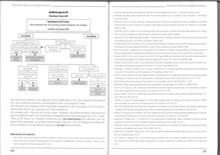 Protocolos Clínicos em Medicino Interna Protocolos Clínicos em Medicino Interno
Antibioterapia da PN
Reavaliação clínica e MB
• Consenso Brasileiro de Pneumonias em adultos imunocompetentes.Parte 2 - Pneumonia Nosocomial.
• Directizes Brasileiras para tratamento das Pneumonias adquiridas no hospital e das associadas à ventilação
mecânica.2007.
• American Thoracic Society, Infectious Diseases Society of America. Guidelines for the management of adults
with hospital-acquired, ventilator-associated, and healthcare-associated pneumonia.Am J Respir Crit Care Med.
2005:171:388.
• Kollef MH, Shorr A, Tabak YP, et al. Epidemiology and outcomes of health-care-associated pneumonia: results
from a large US database of culture-positive pneumonia.Chest.2005;!28:3854.
• Paterson DL.The epidemiological profile of infections with multidrug-resistant Pseudomonas aeruginosa and
Acinetobacter species.Clin Infect Dis.2006;43 Suppl 2:S43.
• Zilberberg MD, Shorr AF,Micek ST, et al. Antimicrobial therapy escalation and hospital mortality among patients
with health-care-associated pneumonia: a single-
center experience.Chest. 2008;134:963.
• Ferrer M,Liapikou A,Valência M,et al.Validation of the American Thoracic Society-lnfectious Diseases Society of
America guidelines for hospital-acquired pneumonia in the intensive care unit.Clin Infect Dis.2010:50:945.
• Seymann GB,Di Francesco L, Sharpe B,et al.The HCAP gap: differences between self-reported practice patterns
and published guidelines for health care-
associated pneumonia. Clin Infect Dis.2009;49:1868.
• Venditti M, Falcone M,Corrao S, et al.Outcomes of patients hospitalized with community-acquired,health care-
associated, and hospital-acquired pneumonia.Ann Intem Med.2009:150:19.
• Nachtigall l,Tamarkin A,Tafelski S, et al. Impact of adherence to Standard operating procedures for pneumonia
on outcome of intensive care unit patients.Crit Care Med.2009;37:159.
• Kett DH, Cano E.Quartin AA, et al.lmplementation of guidelines for management of possible multidrug-resistant
pneumonia in intensive care: an observational, multicentre cohort study.Lancet Infect Dis.2011;11:181.
• Ewig S.Nosocomial pneumonia: de-escalation is what matters.Lancet Infect Dis.2011:11:155.
• Kollef MH.Health care-associated pneumonia: perception versus reality.Clin Infect Dis.2009:49:1875.
• Murri R, De Pascale G.The challenge of identifying resistant-organism pneumonia in the emergency depart-
ment: still navigating on the erie canal? Clin Infect Dis.2012:54:199.
• Ewig S, Welte T, Torres A. Is healthcare-associated pneumonia a distinct entity needing specific therapy? Curr
Opin Infect Dis.2012:25:166.
• Chalmers JD,Taylor JK, Singanayagam A,et al.Epidemiology, antibiotic therapy,and clinicai outcomes in health
care-associated pneumonia: a UK cohort study.Clin Infect Dis. 2011:53:107.
• Shorr AF,Zilberberg MD,Reichley R,et al.Validation ofa clinicai scoreforassessing the riskof resistant pathogens
in patients with pneumonia presenting to the emergency department. Clin Infect Dis. 2012;54:193.
• Aliberti S,Di Pasquale M, Zanaboni AM,et al.Stratifying risk factors for multidrug-resistant pathogens in hospital-
ized patients coming from the community with pneumonia.Clin Infect Dis. 2012:54:470.
• Beardsley JR, Williamson JC, Johnson JW, et al. Using local microbiologic data to develop institution-specific
guidelines for the treatrnent of hospital-acquired pneumonia.Chest.2006:130:787.
• Kollef MH,Morrow LE, Niederman MS, et al.Clinicai characteristics and treatrnent patterns among patients with
ventilator-associated pneumonia.Chest.2006;129:1210.
• Rubinstein E, Kollef MH, Nathwani D. Pneumonia caused by methicillin-resistant Staphylococcus aureus.Clin In-
fect Dis. 2008;46 Suppl 5:S378.
• Liu C, Bayer A, Cosgrove SE, et al.Clinicai practice guidelines by the infectious diseases society of américa for
the treatrnent of methicillin-resistant Staphylococcus aureus infections in adults and children.Clin Infect Dis.
2011.
Reavaliaçãoàs 48-72 horas
(Clínica,temperatura,Pa02/FiO
^leucocitose,marcadores inflamatórios,CPIS,radiologia)
+
Resultadosmicrobiológicos (MB)
Sem melhoria Com melhoria
ExamesMB © ou inconclusivos Exames MB positivos
Procurar outros focose realizar novas colheitas MO coberto pela
ABT empírica
MO não coberto pela
ABT empírica
Grave Não Grave T
t t Adaptar ABTaoMO
Aumentar
espectro
Reavaliar decisão terapêutica
individualizada
ExamesMB © ExamesMBinconclusivos Exames MB positivos
Microbiologia fiável e baixa
suspeita de PV
Procurar outro focoou
causas nãoinfecciosas Agentecoberto Agente não coberto
;
Sim Não Descalar se possível Procurar outro foco
? T T
Parar Manter ABT Manter ABT.
Reavaliação e decisão
individual
Na maioria dos doentes com infecções não complicadas e com boa resposta à terapêutica
em curso, pode ser suficiente uma terapêutica de curta duração (7 dias).
Nos doentes com resposta clínica favorável à terapêutica de associação com Aminoglico-
sídeos,estes devem ser suspensos ao 5o de tratamento.
Em doentes com infecção por bacilos gram negativos não fermentadores (Pseudomonas
spp,Acinetobacterspp) e por Legionella a terapêutica deve ser prolongada por 10 a 15 dias.
Todas as PN devem ser tratadas inicialmente por via endovenosa. Nos doentes com res-
posta clínica favorável, via entérica funcionante e fármaco com formulação oral eficaz dis-
ponível, deve ser iniciada administração por via oral precocemente.
Referências de Suporte:
• Froes F, Paiva JA, Amaro P,Baptista JP
, Brum G,Bento H, Duarte P
, et al.Documento de consenso sobre Pneumonia
Nosocomial da Sociedade Portuguesa de Pneumologia e Sociedade Portuguesa de Cuidados Intensivos.Re-
vista Portuguesa de Pneumologia.2007:13(3).
230 231
i
 