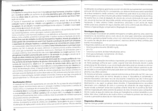 ProtocolosClínicos em Medicina Interna
ProtocolosClínicos em Medicina Interna
As alterações neurológicas geralmente ocorrem em doentes que apresentam osmolaridade
acima de 320-330 mOsm/Kg.Em contrapartida a dor abdominal está associada à severidade
da acidose metabólica. Neste contexto, a dor abdominal pode dever-se ao atraso do
ziamento gástrico e aoíleos induzido pela acidose metabólica e por alteraçõeselectrolíticas.
No exame físico os sinais de depleção de volume são comuns: diminuição do turgor cutâ-
neo, secura da mucosa oral, taquicardia, pressão venosa jugular baixa e, em casos severos,
hipotensão. O hálito cetónico (hálito característico, adocicado e com aroma de maçãs
verdes) pode estar presente em alguns doentes, bem como a diminuição dos reflexos ven-
tilatórios e hiperventilação compensatória (Respiração de Kussmaul).
Fisiopatologia
O fornecimento extracelular da glicose á regulado por duas hormonas, a insulina e o gluca-
gon. Quando se verifica um aumento da glicemia plasmática após uma refeição, a glicose
células beta do pâncreas, iniciando uma sequencia de eventos que leva à liber-
esva-
entra nas
tação de insulina.
A insulina é responsável por restabelecer a normoglicemia, através da diminuição da
produção hepática de glicose, inibindo a glicogenólise e a neoglicogénese;e do aumento
da captação de glicose pelo músculo esquelético e tecido adiposo. É também responsável
pela inibição da secreção do glucagon.
A CAD resulta da deficiência de insulina, seja absoluta ou relativa, e do aumento das hormo-
contrarreguladoras, como o glucagon, cortisol e catecolaminas. Abordagem diagnóstica
Como a insulina é uma hormona anabólica, a sua deficiência vai favorecer processos cata- Numa avaliação inicial devem ser pedidos hemograma completo glicemia ureia creatinina
bólicos,como a lipólise, proteólise e glicogenólise. A lipólise resulta na libertação de ácidos doseamento de electrólitos séricos (com cálculo do anion gap)
'
cetonemia osmolaridade
gordos livres, que são oxidados no sistema microssómico hepático. Através da oxidação, os plasmática, gasimetria arterial horária, urina II com cetonúria e electrocardioqrama Em caso
ácidos gordos são convertidos em acetil-CoA. Quando a produção de acetil-CoA ultrapassa de suspeita de infecção deve-se pedir proteína C reactiva e devem ser feitas colheitas Dara
a capacidade de utilização hepática, a substancia passa a ser convertida em corpos cetóni- exames microbiológicos.
M
cos:acetoacetato
,beta-hidroxibutirato e acetona.O beta-hidroxibutirato é o principal corpo O diagnóstico definitivo de CAD consiste na presença de-
cetónico da CAD. A retenção de corpos cetónicos no plasma provoca acidose metabólica • Glicemia geralmente entre 300-800 mg/dL*
com anion gap aumentado. Na proteólise observa-se a libertação de aminoácidos para a • pH <7.3;
circulação sistémica. Esses aminoácidos são o principal substrato da neoglicogénese. A neo-
glicogénese é também promovida pelo aumento da secreção do glucagon, através da re-
moção do efeito inibitório da insulina na secreção de glucagon.
A hiperglicemia presente naCADécausada pela diminuiçãodautilizaçãoperiférica deinsu-
lina, aumento da secreção hepática de glicose e diminuição da sua excreção.Como conse-
quência da hiperglicemia, observa-se um aumento da osmolaridade sérica, que leva ao
deslocamento de fluidos do espaço intracelular para o espaço extracelular,com desenvolvi-
mento de desidratação celular. A hiperglicemia é também responsável peia glicosúria e diu-
rese osmótica, induzindo também perda de volume extracelular.Essa diurese osmótica é a
principal causa de depleção de volume observada na CAD, embora outros factores como os
vómitos e a hiperventilação, também estejam envolvidos. Estima-se que haja uma perda de
aproximadamente 5 a 10%do peso corporal durante um episódio de CAD(Anexo II).
nas
• Cetonúria e aumento de beta-hidroxibutirato sérico;
• Anion gap aumentado, normalmente >20 mEq/L;
• Bicarbonato sérico <15 mEq/L.
Na CAD ocorrem alterações electrolíticas importantes, principalmente no sódio e no potás-
sio. Nesta patologia verifica-se que o sódio corporal total está diminuído devido à perda
urinária desse ião. No entanto, a sua concentração plasmática pode ser elevada ou diminuí-
da na CAD. Concentrações elevadas de sódio devem-se a perdas hídricas superiores às per-
das de sódioe concentrações diminuídas podedever-se à hemodiluição ou então por hiper-
glicemia e seu efeito osmótico.
De maneira semelhante, o potássio corporal total encontra-se diminuído na CAD
concentração sérica pode ser normal, elevada ou baixa. A hipocaliémia é considerado o
distúrbio electrolítico com maior risco de vida durante o tratamento da CAD. A diminuição
Manifestações clínicas P
°tássio total deve-se à perda urinária desse ião, embora a presença de vómitos também
A instalação da CAD ocorre rapidamente, em cerca de 24h.Por se tratar de uma emergência desempenhe o seu papel na génese desse distúrbio. O hiperaldosteronismo secundário
médica requer reconhecimento precoce e actuação imediata. É importante a colheita da relacionado com a depleção de sódio e a presença de cetoácidos de carga negativa no
história clínica e a realização de um exame físico minucioso. líquido tubular, aumentam ainda mais as perdas urinárias desse ião. A ocorrência de hiper-
Inicialmente deve-se assegurar a permeabilização da via aérea, uma oxigenação adequada caliémia é explicada pelo deslocamento do potássio do meio intracelular para o extracelular
e uma ventilação eficaz e verificar a presença de circulação (ABC). A avaliação do estado de devido à saída de água do interior das células por hiperglicemia, acidose metabólica •
consciência é fundamental, bem como a volémia.Deve-se proceder de imediato à pesquisa teólise. Além disso, a deficiência de insulina diminui a entrada do potássio nas células,
vocando a permanência deste ião em meio extracelular.
mas a sua
e pro-
,pro-
de possíveis eventos precipitantes.
Os sintomas mais frequentes são poliúria, polidipsia, polifagia, fadiga acentuada, náuseas e
vómitos. Acompanha-se ainda de cefaleia, dor abdominal, rápida perda de peso e mialgias. Diagnóstico diferencial
As alterações da vigília podem oscilar até ao coma,que ocorre em apenas 10% dos doentes. Algumas doenças podem apresentar características clínicas e laboratoriais semelhantes às
71
70
 