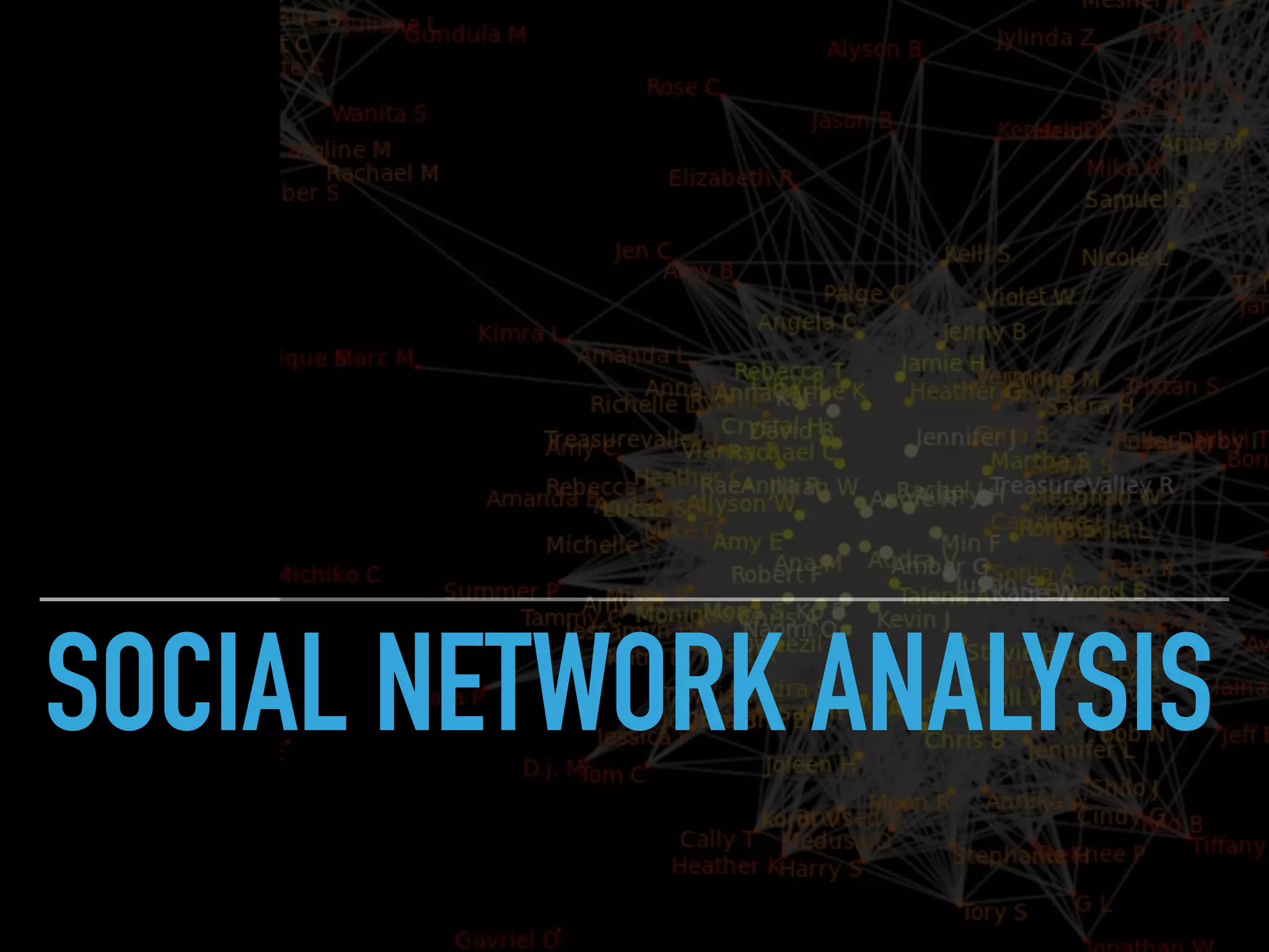SOCIAL NETWORK ANALYSIS
 