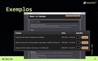 Exemplos
05/02/16 21
Fonte:RSA
 