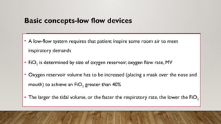 Low Flow Fio2 -Seminar-Oxygen Delivery Devices.pptx2016 | PPTX