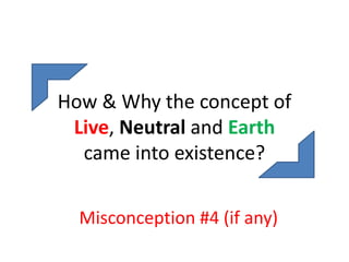 How & Why the concept of
Live, Neutral and Earth
came into existence?
Misconception #4 (if any)
 