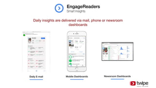 Daily insights are delivered via mail, phone or newsroom
dashboards
 