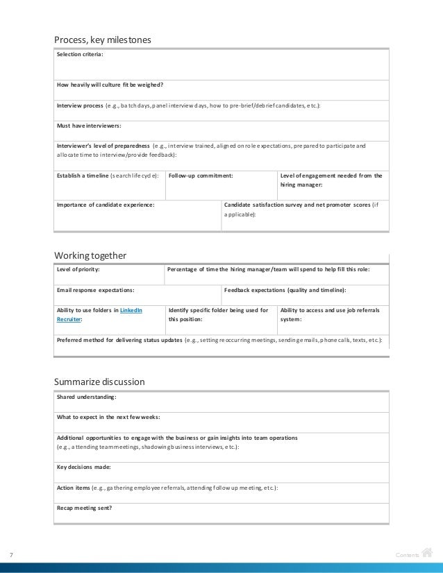 Recruiting Intake Meeting Template Recruiting Intake Meeting Template