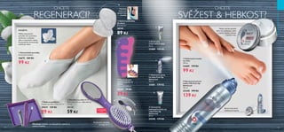 84 85
PÉČEOTĚLOAVLASY
  Gelové polštářky
do obuvi
9.4 x 6.5 cm
28741
89 KčMěkké kosmetické
ponožky vám pomohou
zamknout v pokožce
vláhu z hydratační masky.
Prokazatelně zintenzivňují
zvláčňující efekt.
POUŽITÍ:
  Sprej proti pocení
nohou 24h Feet Up
Advanced
150 ml
25448 199 Kč
139 Kč
  Hydratační maska
na nohy
100 ml
22689 179 Kč
99 Kč
  Krém pro
rozpraskané paty
75 ml
21889 159 Kč
  Intenzivně
hydratační krém na
nohy Feet Up
Advanced
50 ml
23276 179 Kč
  Ochranný sprej
na nohy Feet Up
Advanced
100 ml
31681 179 Kč
Masku nechte působit
přes noc; hydratuje, vyživí
a zjemní suché, unavené
a bolavé nohy.
Sprej chrání před
nežádoucími pachy
Polštářky
vložte pod
přední část
chodidla
Obsahuje: kleštičky na nehty, pilník a nástroj na
zatlačení kůžičky.
LIMITOVANÁ
EDICE
  Škrabka na nohy 4 v 1
19.6 x 4.6 x 3.4 cm, délka šňůrky
7.5 cm
29135
59 Kč










CHCETE
REGENERACI?
CHCETE
SVĚŽEST  HEBKOST?
Multifunkční škrabka
na nohy 4 v 1
OBOUSTRAN
N
Á
  Kosmetické ponožky
Univerzální velikost
16675 169 Kč
99 Kč
  Sada na pedikúru
Velikost pouzdra: 14.5 x 11 cm
29019 129 Kč
99 Kč
  Pomůcka pro
oddělení prstů na
nohou
13.5 x 5.5 x 0.8 cm
28287 79 Kč
39 Kč
 