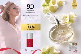 22
  Lucia Desodorante en Roll-on
50 ml
32460 $ 16.999
$ 8.999
Puntos: 3
de descuento
%
 
Más de
35
Edición de Aniversario
¡Celebremos 50 años de lujo europeo!
Cada una de nuestras esencias son creadas
en Europa por profesionales que usan
ingredientes exclusivos para ofrecerte una
amplia gama de aromas pensados en la
personalidad de nuestros consumidores.
23
  Lucia Eau de Toilette
Cautivador aroma a lilas blancas y su
fondo afrutado, convierten a Lucia
en una fragancia delicada y femenina,
perfecta para tus noches mágicas.
50 ml
23223 $ 82.999
$ 49.999
Puntos: 19
¡PRUÉBALO!
Frota esta zona y
disfruta de su
aroma
FLORAL FRUTAL VERDE
HIEDRA
VERDE
LILAS
BLANCAS
SÁNDALO
INDIO
 
Si eres Empresario,
obtén 50% de
ganancia inmediata
en Lucia Eau de
Toilette.
OFERTA
ANIVERSARIO
 