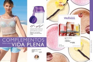 100
  Vaso Mezclador y Cucharita
Medidora
Capacidad para 250 ml.
25479 $ 17.999
Puntos: 3
PARA UNA
VIDA PLENA
COMPLEMENTOS
Indicaciones: Mezcla 18 gramos del
preparado en polvo con 150 ml de
agua fría, agítalo bien y ¡a disfrutar!
18 gramos = una Cucharita
Medidora o una cuchara sopera
y media.
PARA MÁS INFOR
MACIÓNACÉRC
ATEATUEMPRES
ARIOORIFLAME
Este producto no es un medicamento ni suple una alimentación balanceada.
 
101
SENTIRSE BIEN·VERSE BIEN
SOLUCIONESWELLNESSCIENCIANATURALSUECA
SINGLUTEN
Desde
65 calorías



Batido Natural Balance
378 g
 15447 Fresa
 22138 Chocolate
 15448 Vainilla
$ 119.999
Puntos: 46
 