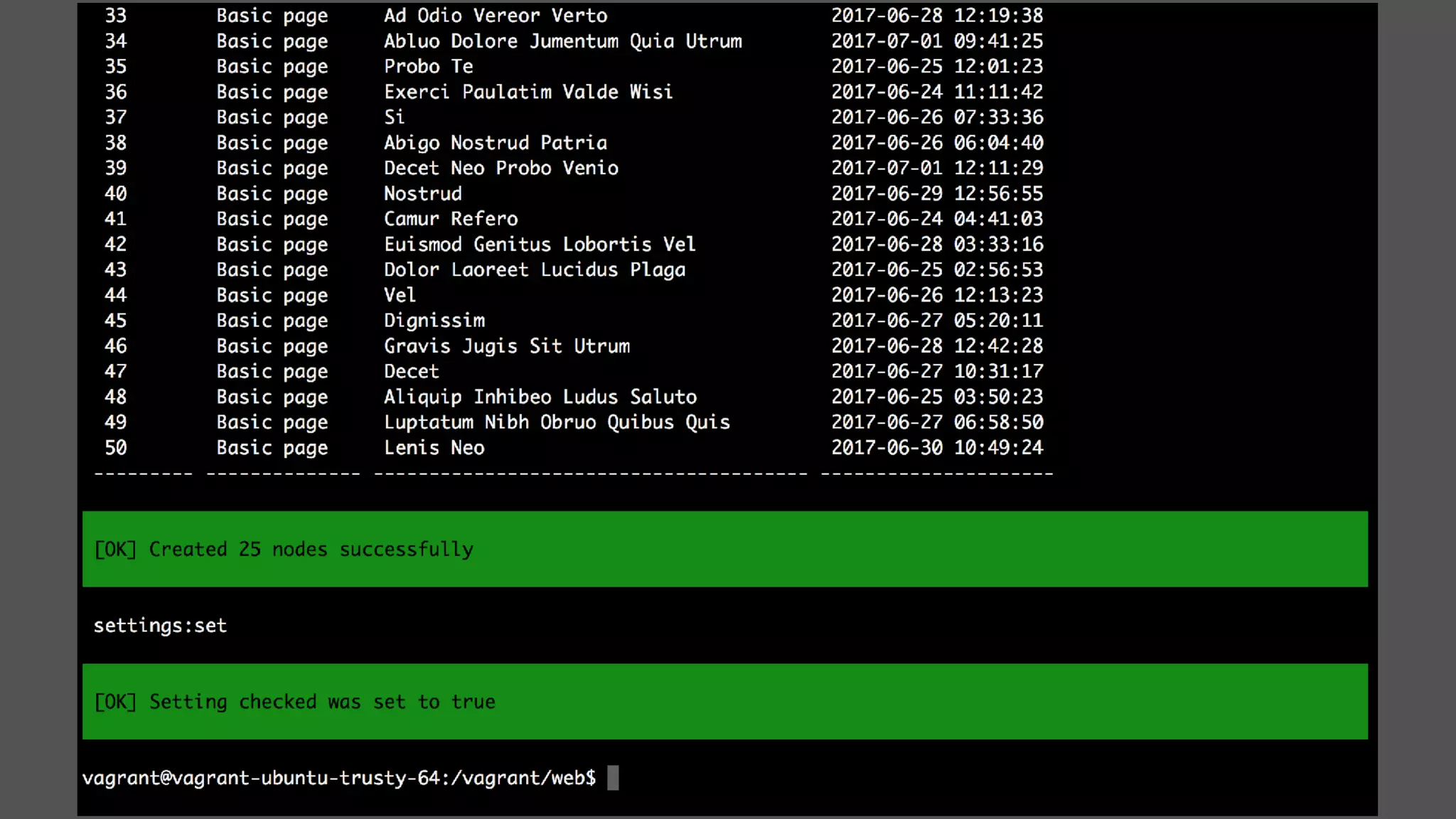 drupal create:nodes
 
