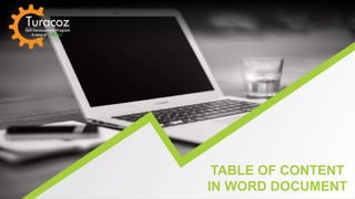 TABLE OF CONTENT
IN WORD DOCUMENT
 