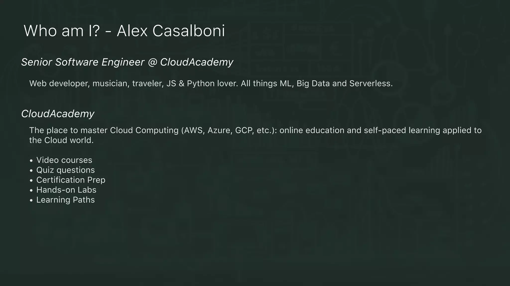 AWS Lambda
A long awaited update of AWS Lambda finally came out a few weeks before re:Invent,
adding support for
✓ Environment variables: variables can be defined either in console or through
APIs and allow to set parameters (state) for Lambda functions independently
from request context, but tied to execution context (such as Database
Connection strings or Bucket names). Variables are versioned and secured bu
KMS
✓ Dead Letter Queue: a SQS queue or a SNS topic can be provided to receive
function event together with request id as soon as invocation an retry fail.
U
PD
ATED
 