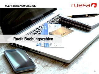 RUEFA REISEKOMPASS 2017
Ruefa Buchungszahlen
45
 