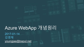 Azure WebApp 개념원리
2017-01-14
김영재
youngjae@bapul.net
 