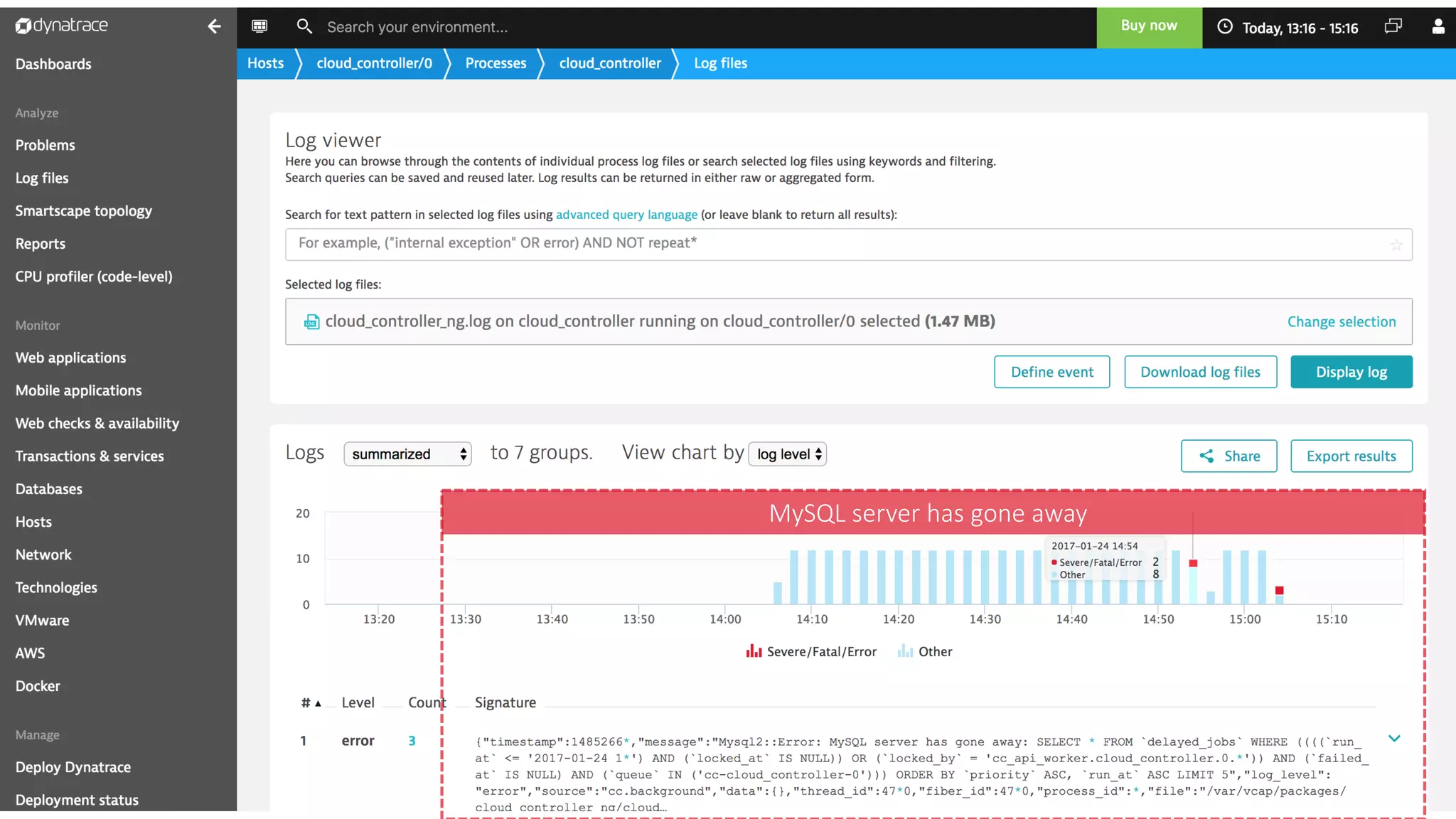 confidential
MySQL	server	has	gone	away
 