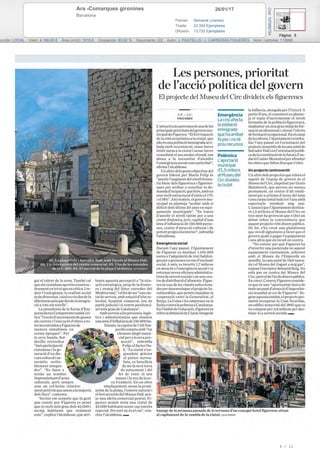 26/01/17Ara -Comarques gironines
Barcelona
Prensa: Semanal (Jueves)
Tirada: 23.354 Ejemplares
Difusión: 13.732 Ejemplares
Página: 5
ección: LOCAL Valor: 4.166,00 € Área (cm2): 1010,0 Ocupación: 93,62 % Documento: 2/2 Autor: J. PASTELLS / J. CARRERAS FIGUERES Núm. Lectores: 113000
Cód:107956754
6 / 21
 