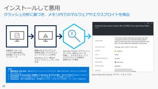 クラッシュ分析に基づき、メモリ内でのマルウェアやエクスプロイトを検出
 