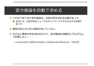 ¤
¤
¤
¤
→ Automatic differentiation variational inference ADVI
 