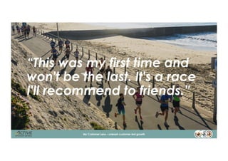“This was my first time and
won't be the last. It's a race
I'll recommend to friends.”
5My Customer Lens – unleash custome...