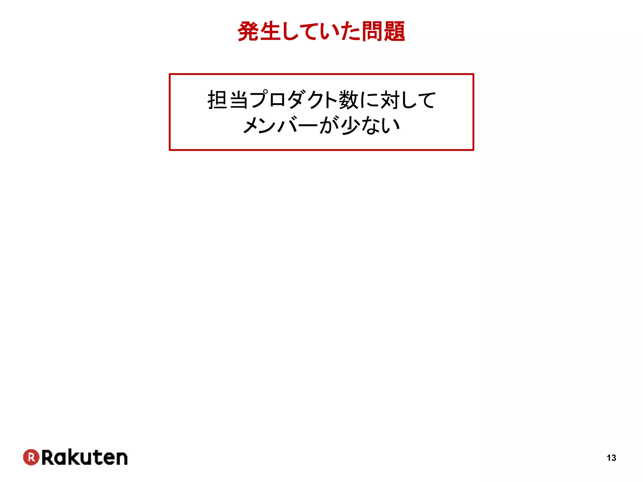 13
パッケージチーム ： 評判
• 正直あまりいい噂は聞いていなかった
• 「上手くチームが回っていない」
• 前年3人辞めている
 