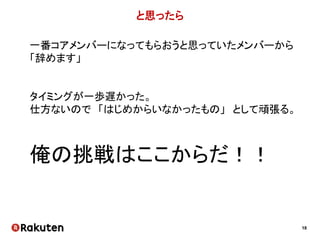 18
経過
一旦解散しかかっていたが、残っていたメンバーにて部屋作成
 
