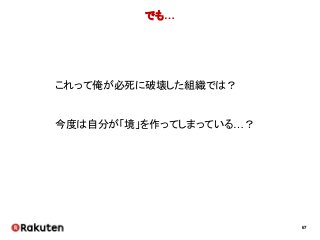 67
でも…
これって俺が必死に破壊した組織では？
今度は自分が「境」を作ってしまっている…？
 