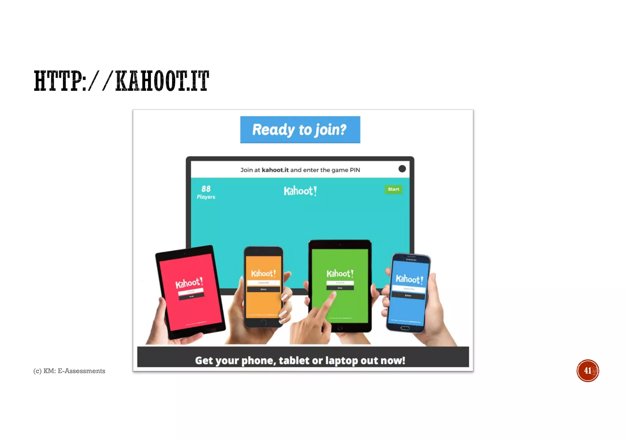 42
Leistungsnachweise
Schriftliche
Prüfungen
Mündliche
Prüfungen
Portfolios
Peer-
Assessment
Lern-
tagebuch
Mündliche
Mitarbeit
Gruppen-
Prüfung
Wissenschaft
spraktische
Tätigkeiten
Referate /
Poster
Seminar-
arbeiten
Optical
Mark
Recogn
ition
Web-Blog
E-Klausur
Adaptives Testing
E-Portfolios
Peer Assessment
Online-Forum / Classroom Response
Wikis
Simulationen
Digital Storytelling
Electronic Submission
KLAUS
In Anlehnung an (Ruedel, 2010)
Elektronische Prüfungsform
(c) KM: E-Assessments
 