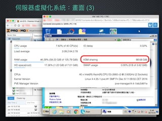 伺服器虛擬化系統：畫⾯面 (3)
 