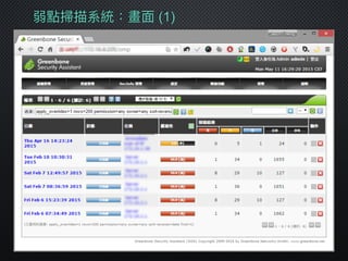 弱點掃描系統：畫⾯面 (1)
 