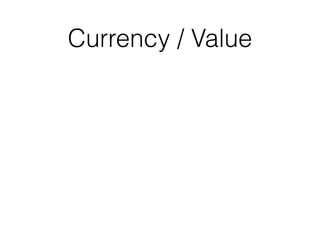Currency / Value
 