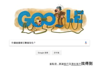 重點是…要讓客戶及潛在客戶找得到
 