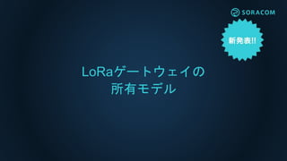 LoRaゲートウェイの
所有モデル
 