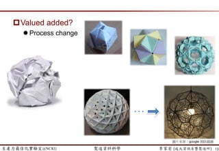 生產力最佳化實驗室@NCKU 智慧製造與生產線上的資料科學 李家岩 (成大資訊系暨製造所)
智慧工廠
Tolga Bozdana (2012)
13
 