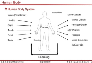 生產力最佳化實驗室@NCKU 智慧製造與生產線上的資料科學 李家岩 (成大資訊系暨製造所) 6
 What is “Manufacturing”?
Manufacturing is …Manufacturing is …
Manufacturing is the realization (具現化) of product.
Swann (2003)
 