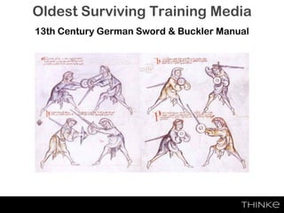 Oldest Surviving Training Media
13th Century German Sword & Buckler Manual
 