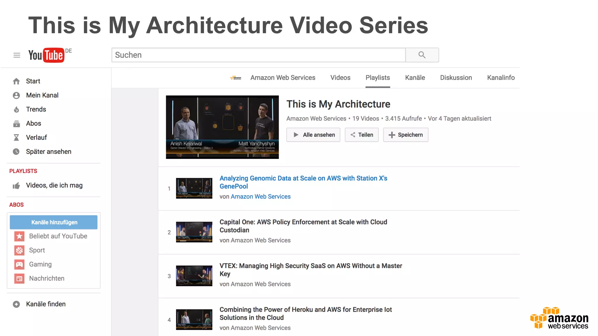 This  is  My  Architecture  Video  Series
 
