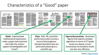 Characteristics of a “Good” paper
Source: Paper Gestalt
 