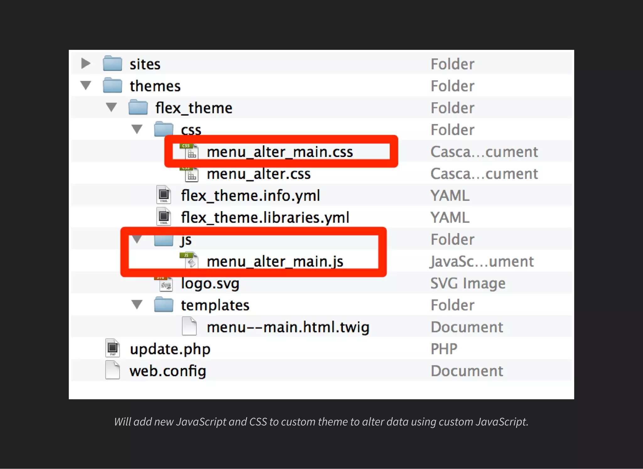 Will add new JavaScript and CSS to custom theme to alter data using custom JavaScript.
 