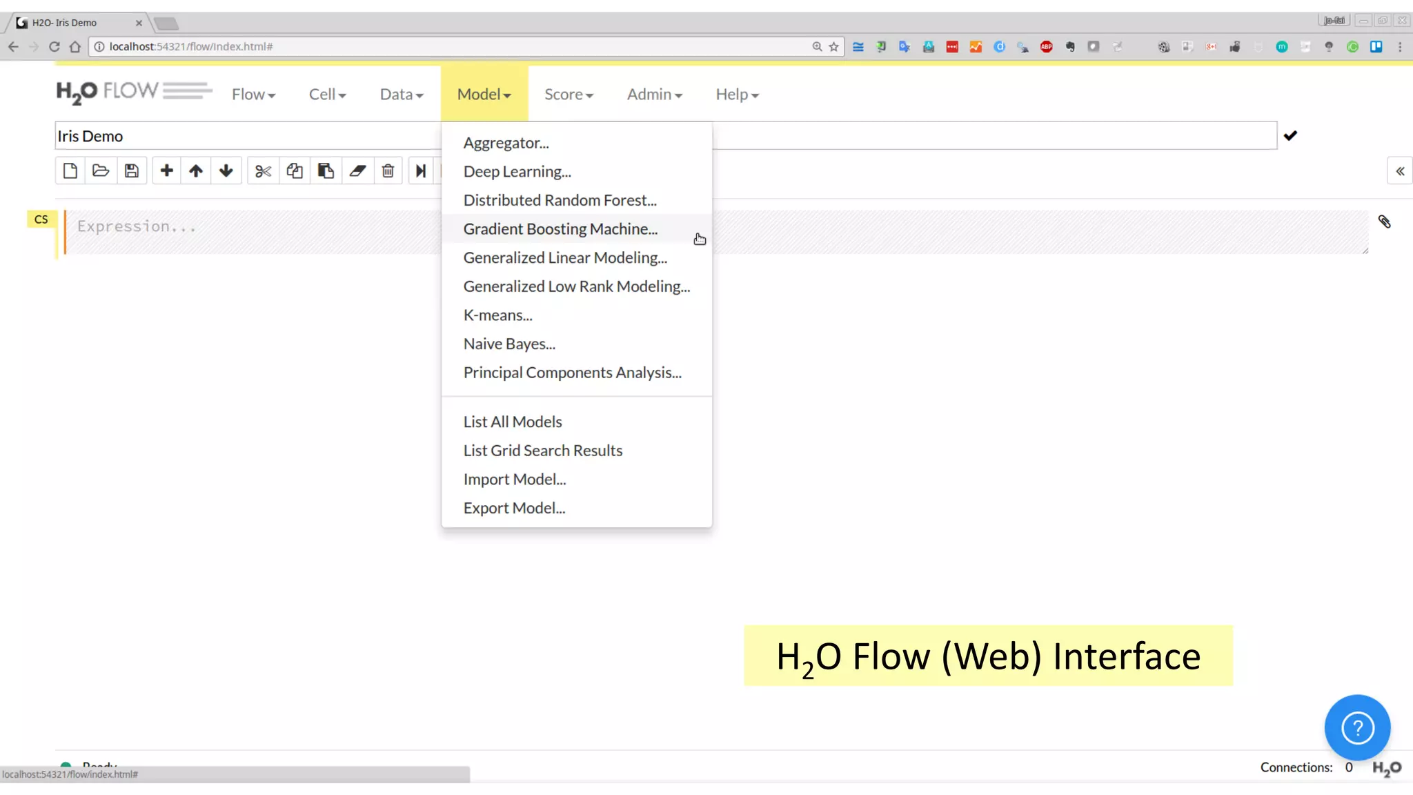 10
H2O Flow (Web) Interface
 