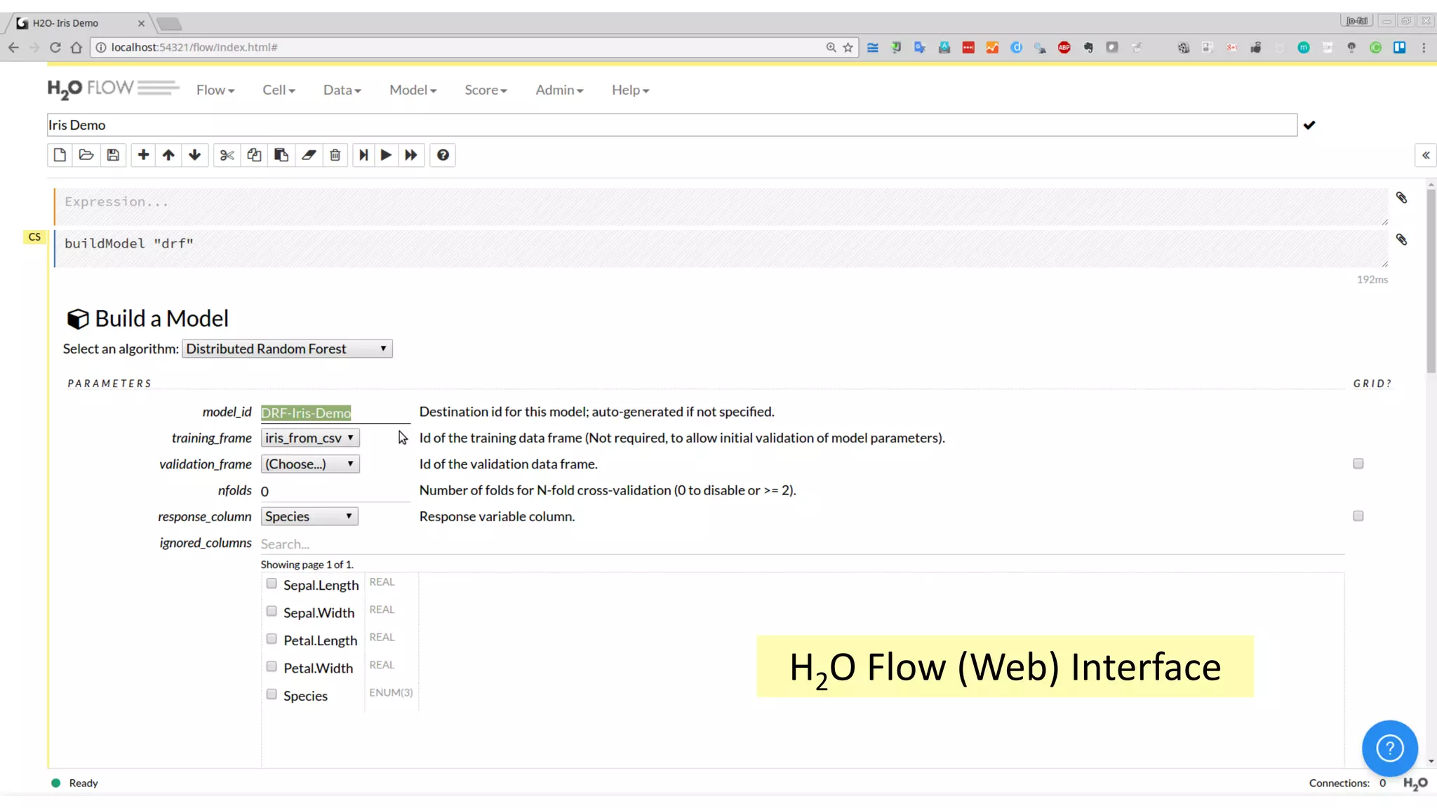 11
H2O Flow (Web) Interface
 