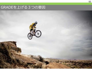 GRADEを上げる３つの要因
62
 