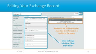 Editing Your Exchange Record
2017-02-28 Apricot 2017, Ho Chi Minh City, Viet Nam 31
Enter Exchange
Info Here, Then
Click “Save”
Networks are Still Required to
Associate their Record at a
Facility or Exchange
 