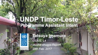 UNDP Timor-Leste
Programme Assistant Intern
 