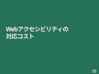 Webアクセシビリティの
対応コスト
93
 