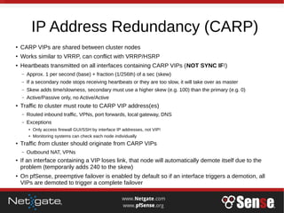 High Availability on pfSense 2.4 - pfSense Hangout March 2017 | PDF