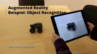 Augmented Reality
Beispiel: Object Recognition
https://youtu.be/16KPWVPcDi0
Takondi AG · Jonathan Werner · 14.03.2017
Augmented Reality – vom «Wow» zum langfristigen Nutzen
19
 