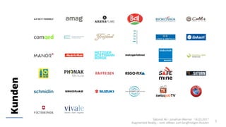 Kunden
Takondi AG · Jonathan Werner · 14.03.2017
Augmented Reality – vom «Wow» zum langfristigen Nutzen
5
 