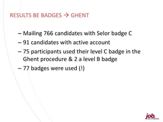 Use case of open badges at the city of Ghent