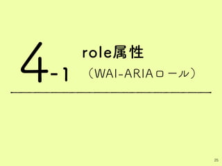 role属性
（WAI-ARIAロール）4
25
-1
 