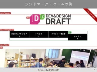 31
ランドマーク・ロールの例
http://d2draft.net/
 