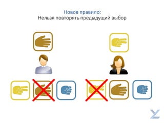 Новое правило:
Нельзя повторять предыдущий выбор
 
